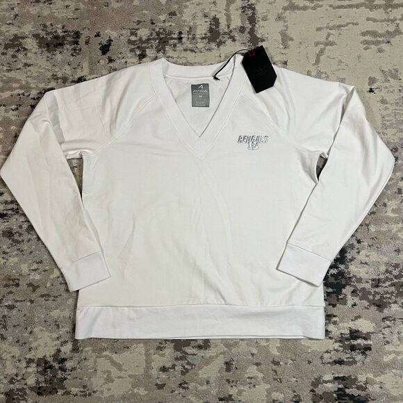 Antigua Sweaters - Antigua NFL NWT White Cincinnati Bengals V Neck Sweater Pullover Sz M NEW